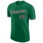 Custom Team Performance T-Shirt with Name and Number in Kelly Green and Black-White Design Personalized Kelly Green Black-White