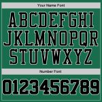 Custom Team Performance T-Shirt with Name and Number in Kelly Green and Black-White Design Personalized Kelly Green Black-White