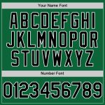 Personalized Unisex Softball Jersey - Black-White Two-Button in Kelly Green Personalized Kelly Green Black-White Two-Button