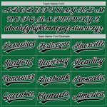 Personalized Unisex Softball Jersey - Black-White Two-Button in Kelly Green Personalized Kelly Green Black-White Two-Button
