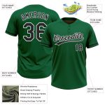 Personalized Unisex Softball Jersey - Black-White Two-Button in Kelly Green Personalized Kelly Green Black-White Two-Button
