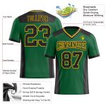 Custom Name and Number Personalized Football Jersey, Kelly Green Black Yellow Mesh, Authentic Team Apparel Personalized Kelly