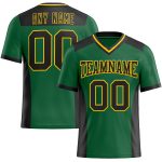 Custom Name and Number Personalized Football Jersey, Kelly Green Black Yellow Mesh, Authentic Team Apparel Personalized Kelly