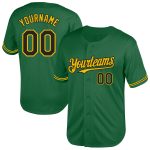 Custom Name Number Black Yellow Kelly Green Mesh Authentic Baseball Jersey - Personalized Throwback Team Apparel Personalized