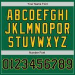 Custom Name and Number Unisex Softball Jersey in Kelly Green with Black-Yellow Two-Button Design Personalized Kelly Green
