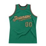 Custom Name and Number Personalized Kelly Green Camo Basketball Jersey - Authentic Throwback Style Personalized Kelly Green