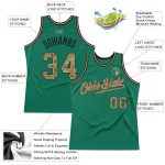 Custom Name and Number Personalized Kelly Green Camo Basketball Jersey - Authentic Throwback Style Personalized Kelly Green