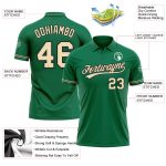 Custom Kelly Green Performance Vapor Golf Polo Shirt with Team Name and Number Personalized Kelly Green City Cream-Black