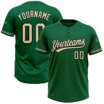 Custom Name and Number Unisex Softball Jersey in Kelly Green and Black, Two-Button Design - Personalized Team Apparel Personalized