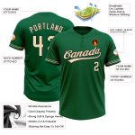 Custom Name and Number Unisex Softball Jersey in Kelly Green and Black, Two-Button Design - Personalized Team Apparel Personalized