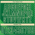 Custom Name and Number Kelly Green Soccer Jersey with Geometric Shapes - Personalized Sublimation Team Uniform Personalized