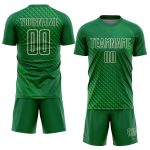 Custom Name and Number Kelly Green Soccer Jersey with Geometric Shapes - Personalized Sublimation Team Uniform Personalized
