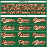 Custom Name & Number Hockey Lace Neck Jersey in Kelly Green City Cream-Red Personalized Kelly Green City Cream-Red Hockey
