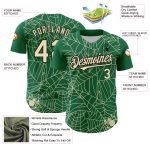 Custom Authentic Baseball Jersey with Spider Web 3D Pattern in Kelly Green Cream-Black | Personalized Name & Number Personalized