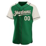 Custom Name and Number Baseball Jersey - Personalized Kelly Green and Black Authentic Raglan Sleeves Personalized Kelly Green