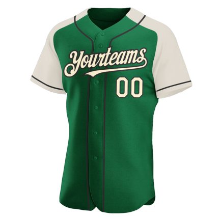 Custom Name and Number Baseball Jersey - Personalized Kelly Green and Black Authentic Raglan Sleeves Personalized Kelly Green