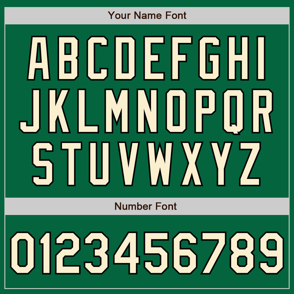 Personalized Kelly Green Cream-Black Authentic Raglan Sleeves Baseball Jersey Team Custom Name and Number Custom Name and Number Baseball Jersey - Personalized Kelly Green and Black Authentic Raglan Sleeves Personalized Kelly Green - Image 5