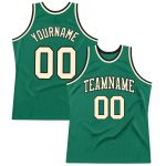 Custom Name and Number Authentic Basketball Jersey - Personalized Kelly Green Cream-Black Throwback Design Personalized Kelly