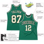 Custom Name and Number Authentic Basketball Jersey - Personalized Kelly Green Cream-Black Throwback Design Personalized Kelly