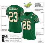 Custom Name and Number Authentic Football Jersey - Personalized Kelly Green Cream-Black Mesh Personalized Kelly Green Cream-Black