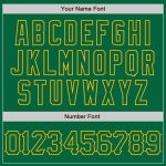 Custom Name and Number Authentic Baseball Jersey in Kelly Green with Gold 3D Pattern Design - Personalized Team Jersey Personalized