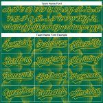 Custom Name Number Baseball Jersey - Kelly Green Gold 3D Pattern Geometric Halftone Design Personalized Kelly Green Gold