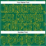 Custom Name Number Baseball Jersey - Kelly Green Gold 3D Pattern Geometric Halftone Design Personalized Kelly Green Gold