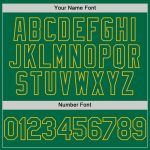 Custom Name and Number Personalized Authentic Sleeveless Baseball Jersey in Kelly Green and Gold Personalized Kelly Green