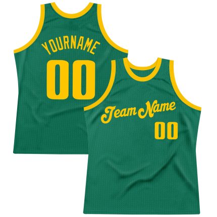Custom Name and Number Authentic Throwback Basketball Jersey - Personalized Kelly Green Team Jersey Personalized Kelly Green
