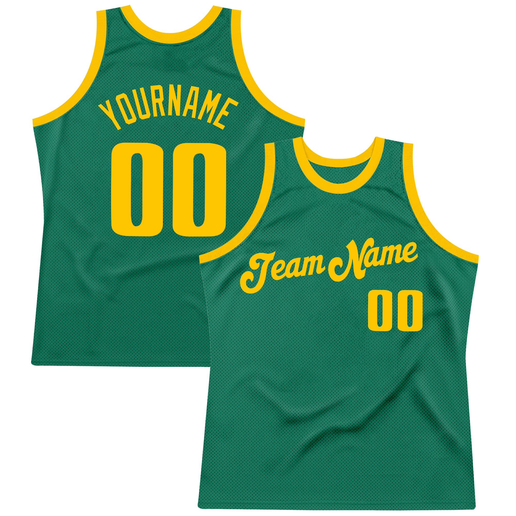 Custom Name and Number Authentic Throwback Basketball Jersey - Personalized Kelly Green Team Jersey Personalized Kelly Green