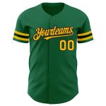 Personalized Kelly Green Gold Black Baseball Jersey - Authentic Custom Jersey Personalized Kelly Green Gold-Black Authentic