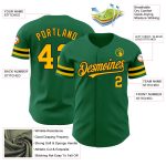 Personalized Kelly Green Gold Black Baseball Jersey - Authentic Custom Jersey Personalized Kelly Green Gold-Black Authentic