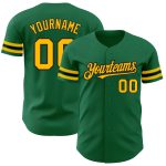 Personalized Kelly Green Gold Black Baseball Jersey - Authentic Custom Jersey Personalized Kelly Green Gold-Black Authentic