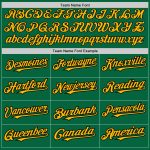 Personalized Custom Name and Number Kelly Green Gold-Black Baseball Jersey with Raglan Sleeves Personalized Kelly Green Gold-Black