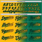 Custom Name Number Bomber Jacket Kelly Green Black Gold Gradient Varsity Full-Snap Fashion Team Letterman Personalized Kelly
