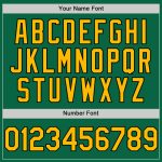 Custom Name & Number Authentic Baseball Jersey - Personalized Kelly Green Gold Black Line Team Jersey Personalized Kelly