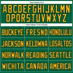 Custom Name and Number Throwback Baseball Jersey - Personalized Kelly Green Gold Black Mesh Design Personalized Kelly Green