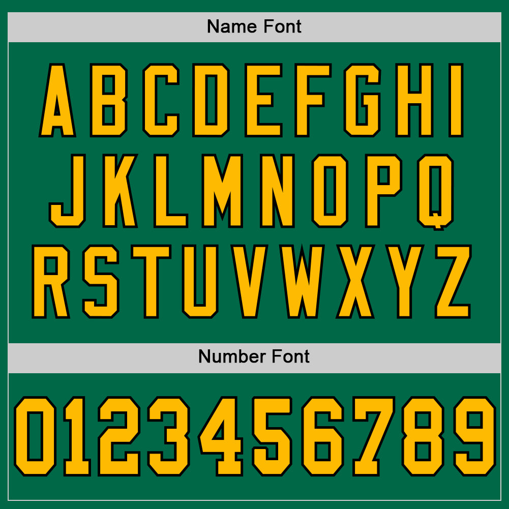 Personalized Kelly Green Gold-Black Mesh Authentic Throwback Football Jersey Team Custom Name and Number Custom Team Name and Number Football Jersey - Personalized Kelly Green Gold-Black Mesh Authentic Throwback Jersey Personalized - Image 4