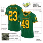 Custom Team Name and Number Football Jersey - Personalized Kelly Green Gold-Black Mesh Authentic Throwback Jersey Personalized