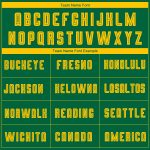 Custom Soccer Jersey with Personalized Name and Number, Kelly Green with Gold-Black Fade Design, Team Uniform Personalized
