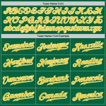 Custom Split Fashion Baseball Jersey with Name and Number in Kelly Green and Gold-Gray Personalized Kelly Green Gold-Gray