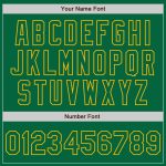 Custom Unisex Softball Jersey with Personalized Name & Number, Kelly Green with Gold Pinstripe, Two-Button Design Personalized