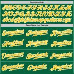 Custom Name Number Baseball Jersey - Personalized Kelly Green Gold Pinstripe Authentic Team Jersey Personalized Kelly Green