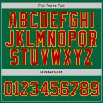 Custom Name and Number Authentic Baseball Jersey in Kelly Green with Gold Pinstripes - Red-Gold Team Design Personalized
