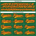 Custom Name and Number Hockey Lace Neck Jersey in Kelly Green with Gold-Red Design - Personalized Team Gear Personalized