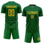 Custom Name and Number Soccer Uniform Jersey - Personalized Kelly Green Gold Sublimation Team Gear Personalized Kelly Green