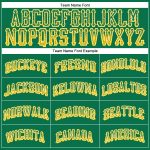 Custom Name and Number Authentic Baseball Jersey in Kelly Green, Gold, and White - Drift Fashion Team Apparel Personalized