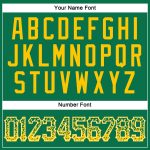 Custom Name and Number Authentic Baseball Jersey in Kelly Green, Gold, and White - Drift Fashion Team Apparel Personalized
