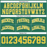 Custom Team Basketball Shorts with Name and Number - Kelly Green, Gold & White Authentic Throwback Style Personalized Kelly