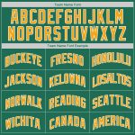 Custom Name and Number Authentic Baseball Jersey Shirt - Kelly Green Gold-White Throwback Rib-Knit Design Personalized Kelly